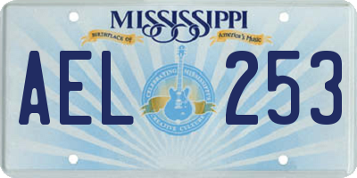 MS license plate AEL253