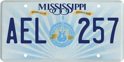 MS license plate AEL257