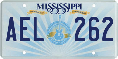 MS license plate AEL262