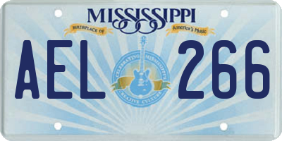 MS license plate AEL266
