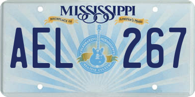 MS license plate AEL267