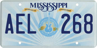 MS license plate AEL268