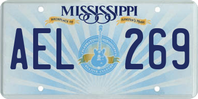 MS license plate AEL269