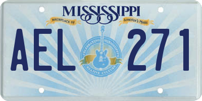 MS license plate AEL271