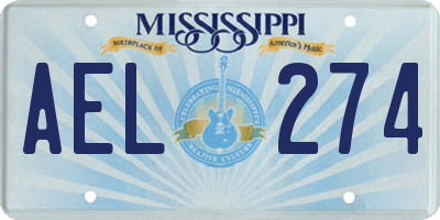MS license plate AEL274