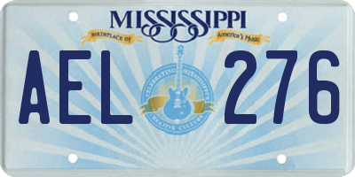 MS license plate AEL276