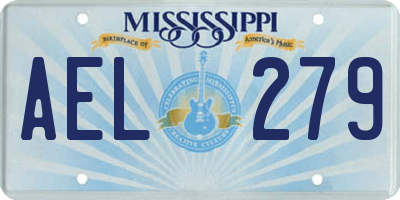 MS license plate AEL279
