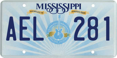 MS license plate AEL281