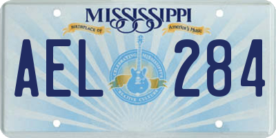 MS license plate AEL284