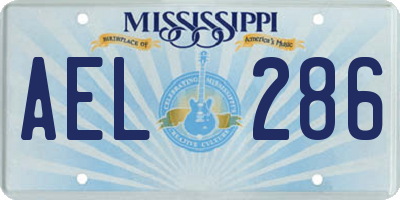 MS license plate AEL286