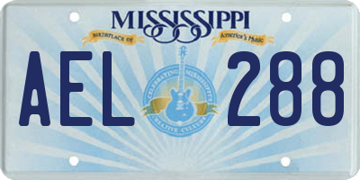 MS license plate AEL288