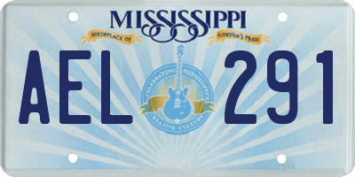 MS license plate AEL291