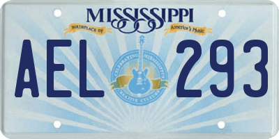 MS license plate AEL293