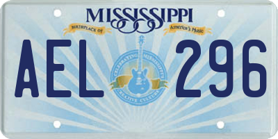 MS license plate AEL296