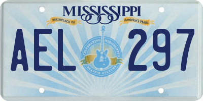 MS license plate AEL297
