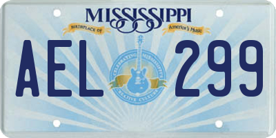 MS license plate AEL299