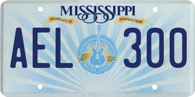 MS license plate AEL300