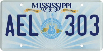 MS license plate AEL303