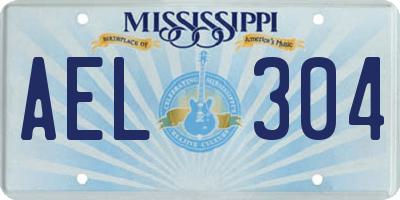 MS license plate AEL304