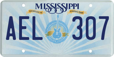 MS license plate AEL307