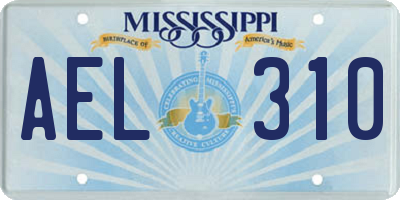MS license plate AEL310