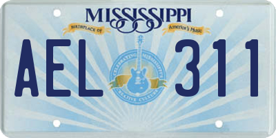 MS license plate AEL311
