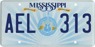 MS license plate AEL313