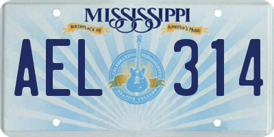 MS license plate AEL314