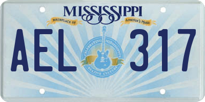 MS license plate AEL317