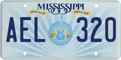 MS license plate AEL320