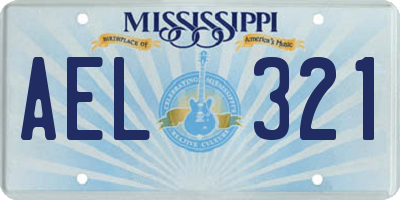 MS license plate AEL321