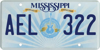 MS license plate AEL322