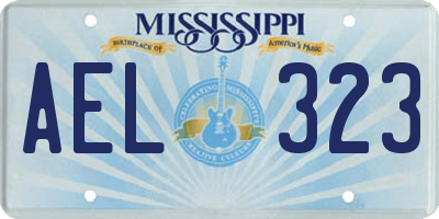 MS license plate AEL323