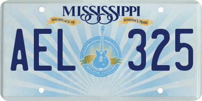MS license plate AEL325
