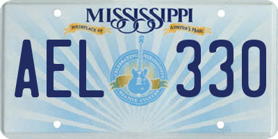 MS license plate AEL330