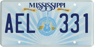 MS license plate AEL331
