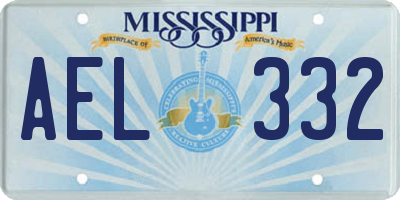 MS license plate AEL332