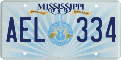 MS license plate AEL334
