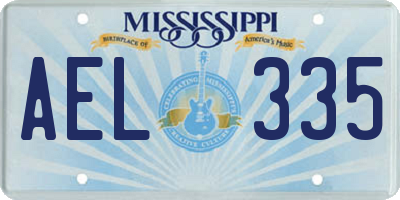 MS license plate AEL335