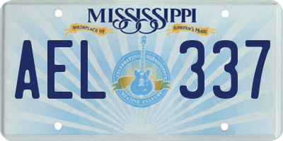 MS license plate AEL337