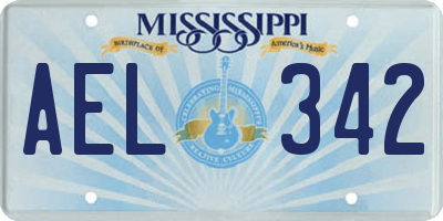 MS license plate AEL342