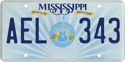 MS license plate AEL343