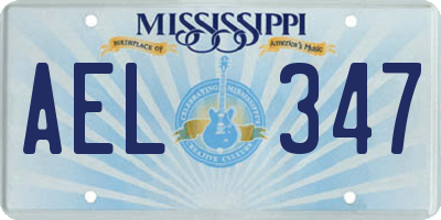 MS license plate AEL347