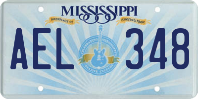 MS license plate AEL348