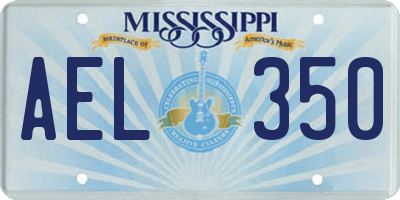 MS license plate AEL350