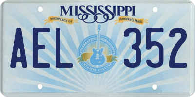 MS license plate AEL352