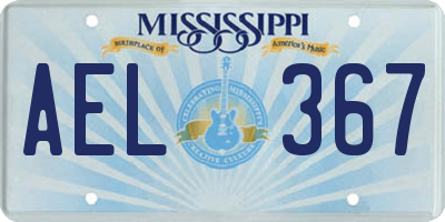 MS license plate AEL367
