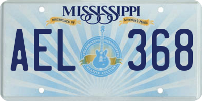 MS license plate AEL368