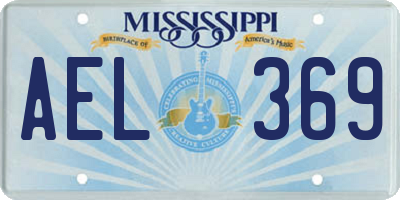 MS license plate AEL369