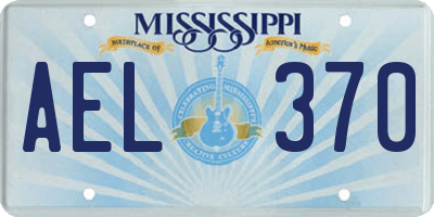 MS license plate AEL370